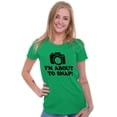 thumbnail image 4 of Im About Snap Funny Photography Pun Womens Slim Fit Graphic Tee Brisco Brands X, 4 of 5