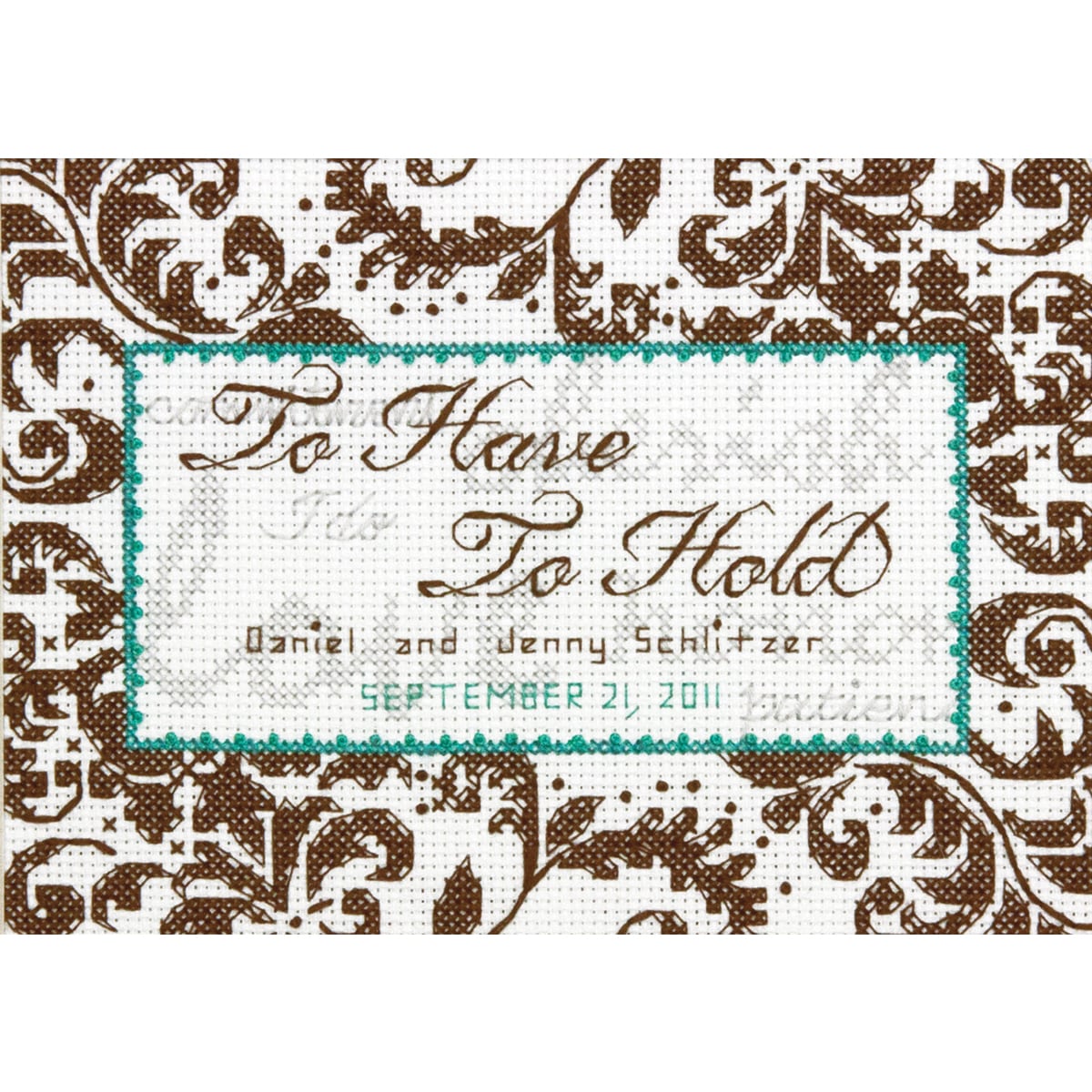 Dimensions Treasured Words Wedding Record Counted Cross Stitch Kit, 7" x 5", 14-Count - image 2 of 2