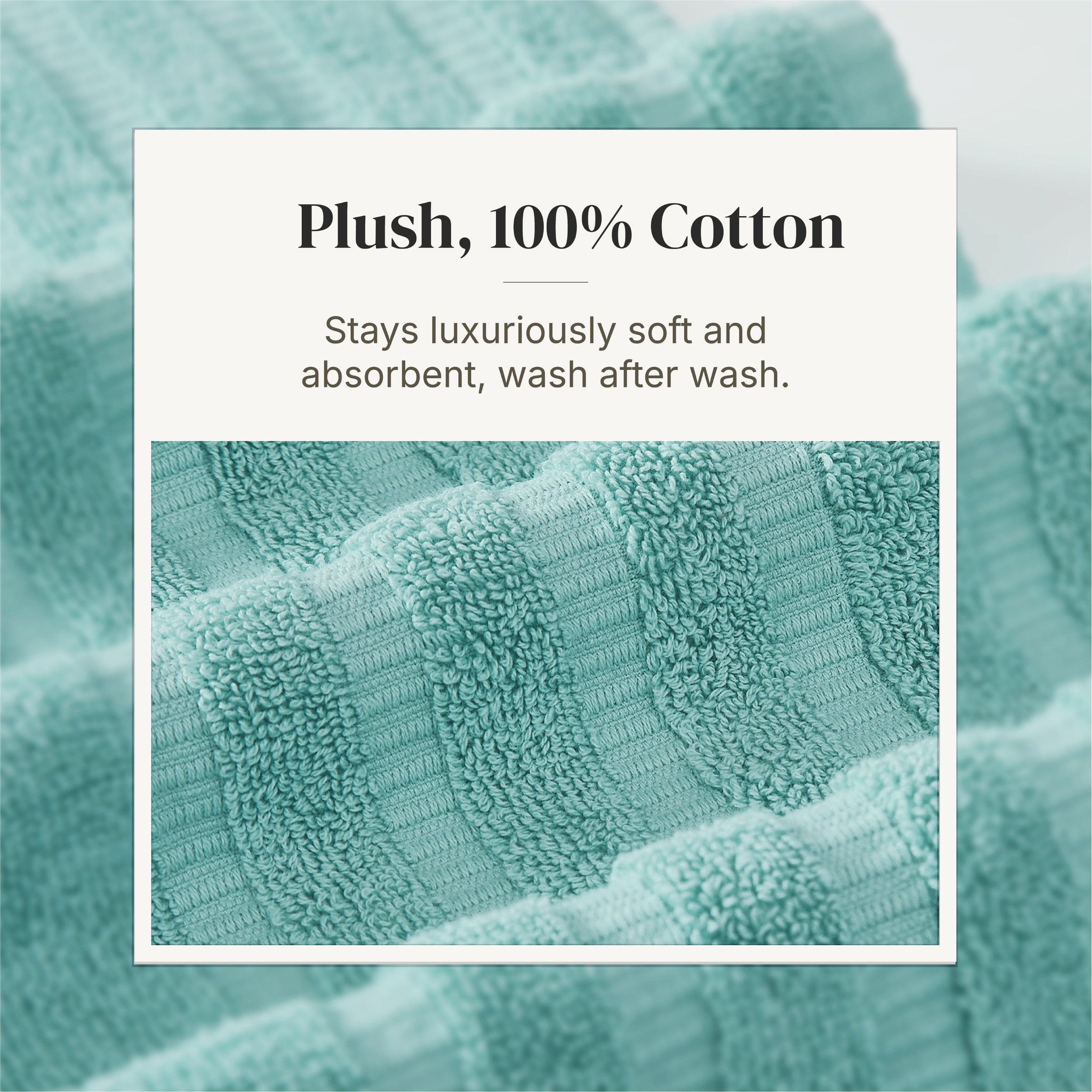 Modern Threads Oxford 6-Piece Cotton Towel Set, Aqua photo 3
