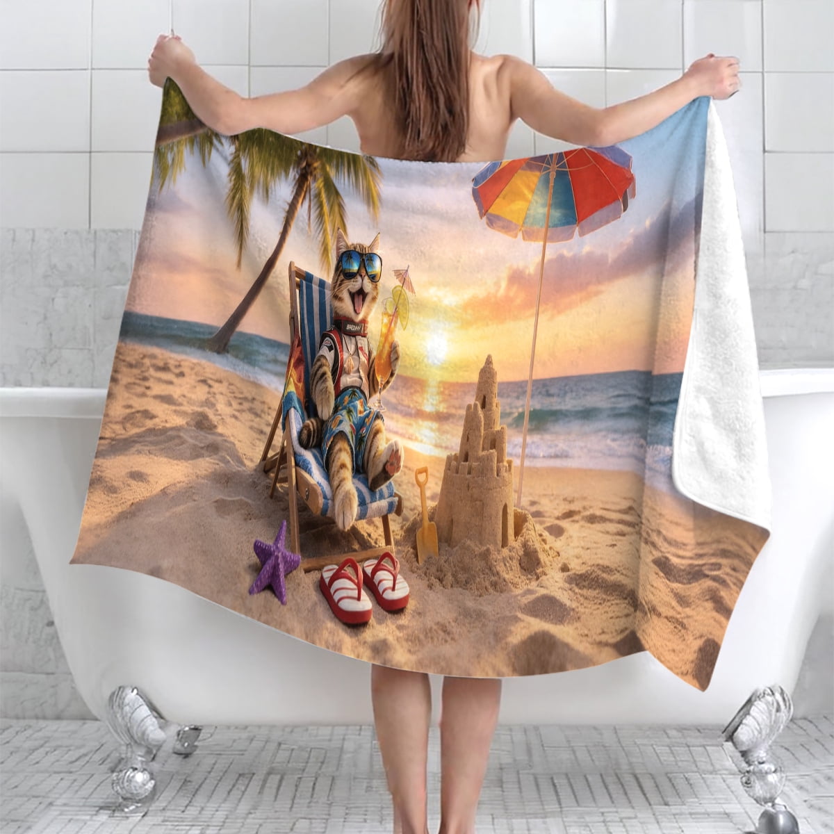 CCTFS Summer Beach Party 59×78in Oversized beach towels Microfiber for Beach Camping