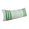 thumbnail image 5 of LR Home Ox Bay Hand-Woven Green/White Stripe Cotton Blend Pillow Cover, 5 of 7