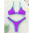 thumbnail image 5 of Conjunto de Bikini negro plisado con cordón para mujer, traje de baño de 3 piezas de manga larga, cintura alta, 2024, 5 of 5