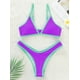 thumbnail image 5 of Conjunto de Bikini negro plisado con cordón para mujer, traje de baño de 3 piezas de manga larga, cintura alta, 2024, 5 of 5