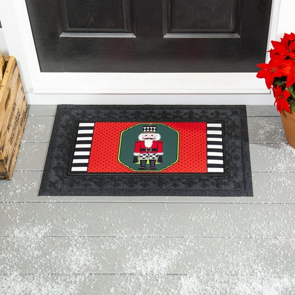 Evergreen Patterned Nutcracker Sassafras Indoor Outdoor Switch Doormat 1'10"x10" Multicolored