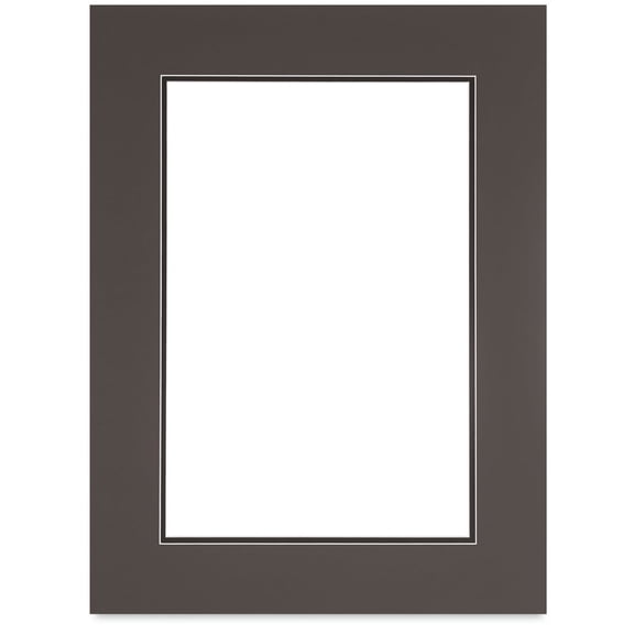 Blick Double Mat - Cinder over Smooth Black, 18" x 24" (12" x 18" opening)