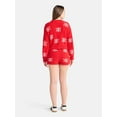 thumbnail image 3 of No Boundaries Christmas Plush Sweater and Shorts Set, 2-Piece, Women’s, 3 of 5