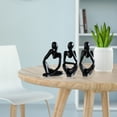 thumbnail image 3 of 3pcs Modern Abstract Thinker Art Statue Resin Sculpture Ornament Decor Supplies (Black), 3 of 9