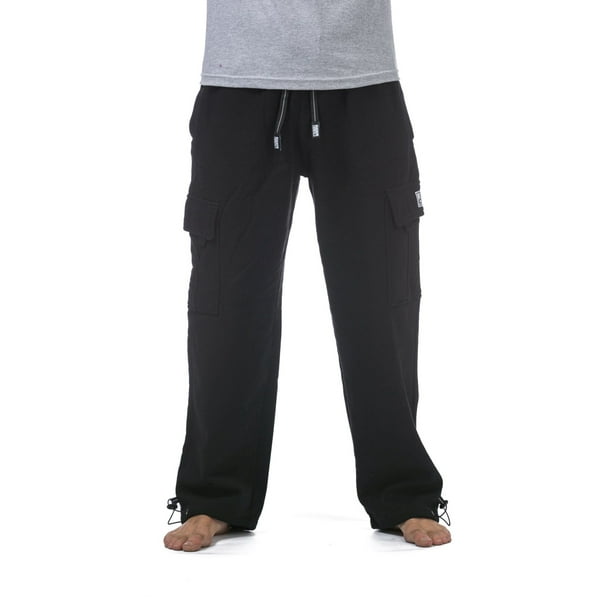 men's solid fleece heavyweight cargo pants