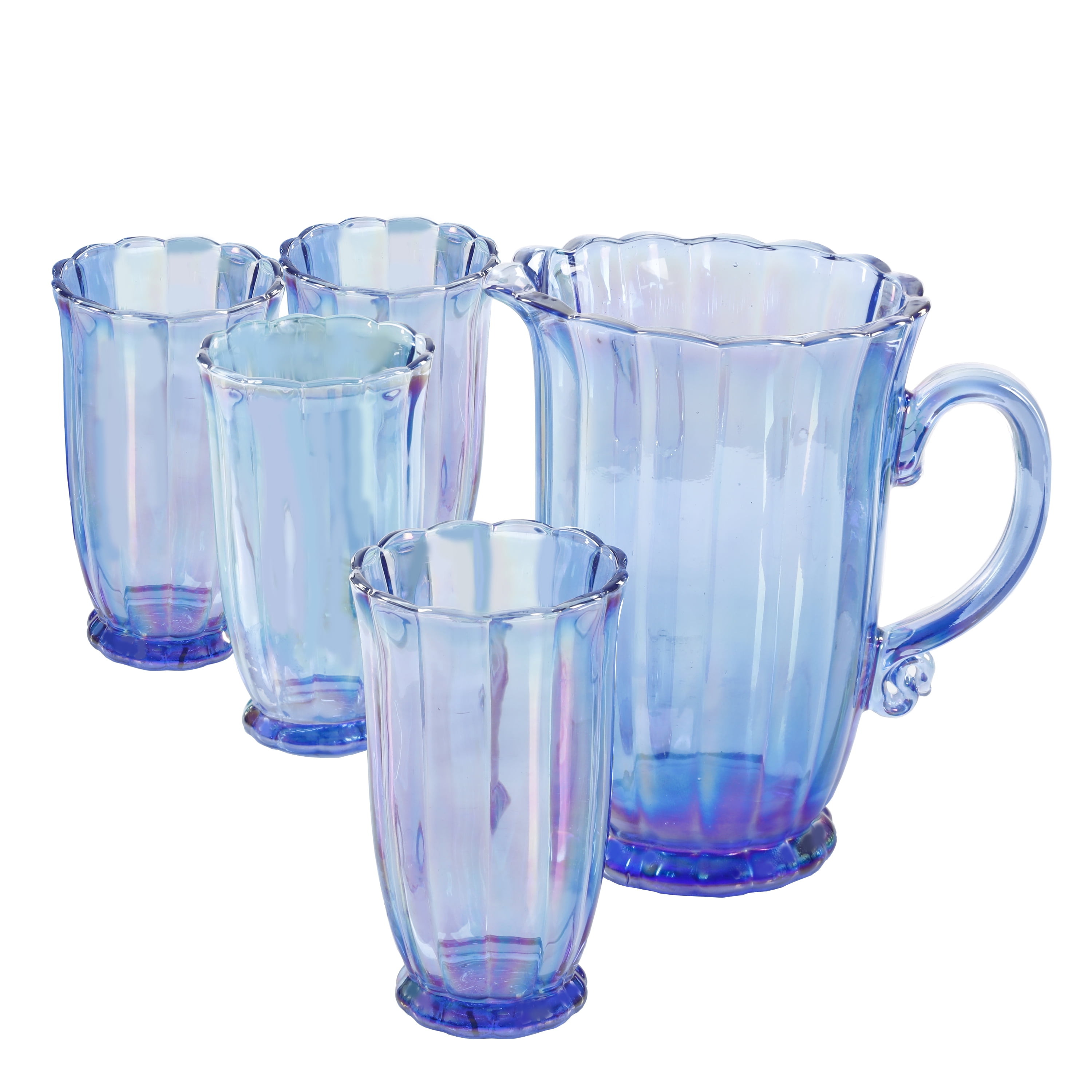 GIBSON HOME Malone 5-Piece Plastic Pitcher and Tumbler Set in Light Blue  985116861M - The Home Depot