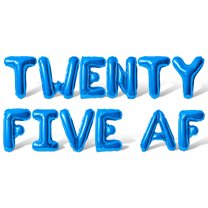Letter Balloons - TWENTY FIVE AF 16" Inch Alphabet Letters Foil Mylar Balloon 25th Birthday Party Banner (Blue)