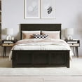 thumbnail image 2 of AFI Charlotte Full Solid Wood Low Profile Platform Bed with Matching Footboard, Espresso, 2 of 12