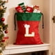 thumbnail image 4 of Bolsa de regalo navideña con cordón, 26 letras, poliéster rojo, 30 x 38 cm | Bolsa reutilizable para dulces navideños, pequeña bolsa para envolver regalos, organizador de decoración festiva, 4 of 6