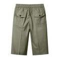 thumbnail image 4 of ZQUUVOU Men's Capris Cargo Pants Drawstring Casual Outdoor Beach Pants A-Green, 4 of 8