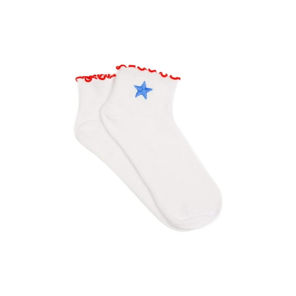 Everything Legwear Star Embroidered Anklet Sock