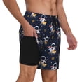 thumbnail image 2 of Logiee Astronaut Surfing Print Men's Swim Trunk,Quick Dry Board Shorts ,Men's Swim Trunks with Compression Liner, Bathing Suits with Pockets-XX-Large, 2 of 6