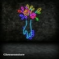 thumbnail image 3 of Glowneon Hand Couple Flower Neon Sign, Hand Flower Led Light, Hand Holding Flower Neon Light, 3 of 4