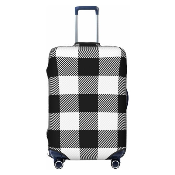Xecao White And Black Plaid print Elastic Luggage Cover, with double-sided print , is perfect for travel, business, and daily use