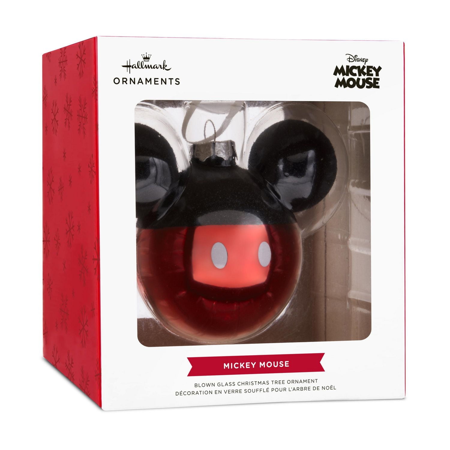 Décoration Hallmark de Noël (Tête de Mickey, Disney, en verre soufflé)