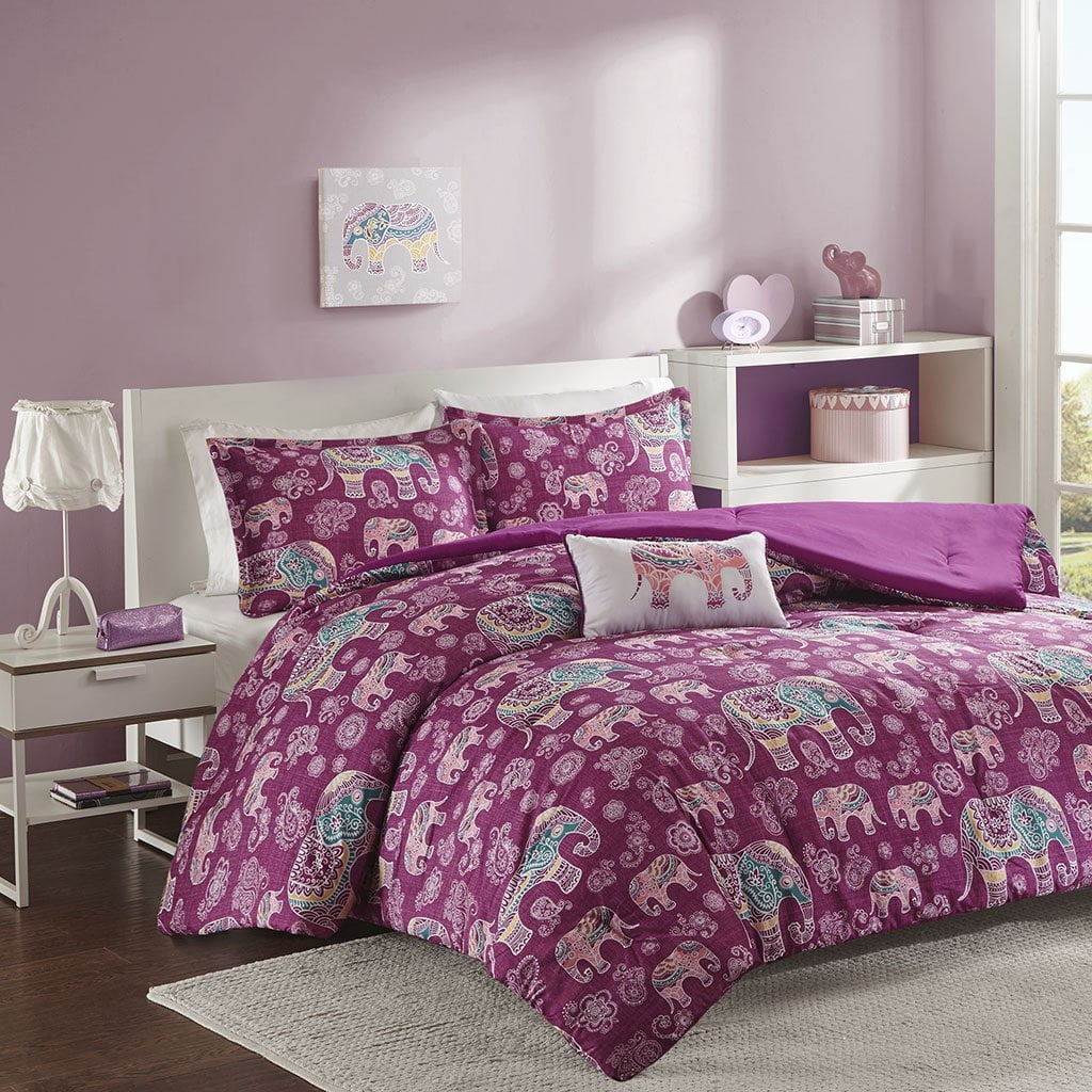 Mizone Mz10 459 Mi Zone Elly Comforter Set Twin X Large Fuschia Mizone Mz10 459 Mi Zone Elly Comforter Set Twin X Large Fuschia Xl Includes 1 Standard Sham Decorative Pillow By