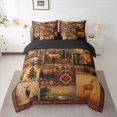 thumbnail image 3 of Homewish Safari Deer 7 Pieces Bedding Comforter Set,Rustic Farmhouse Cabin Full Bedding Set,Cartoon Bear Paws Fitted Sheet Flat Sheet For Boys,Super Cozy Room Decor Reversible, 3 of 9