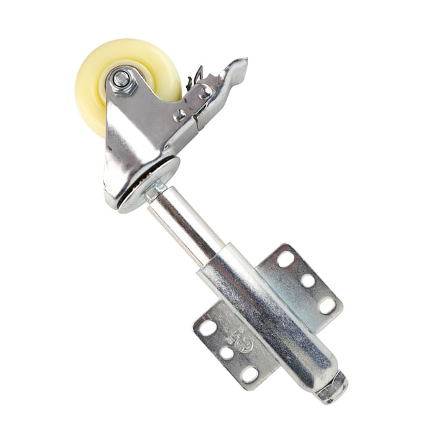 Roue à Ressort, Roue de Porte en Nylon de 3 Po, Roulette Pivotante à Ressort Roue à Ressort avec Capacité de Charge de Frein de 220 Lb, Roulettes à Plaques