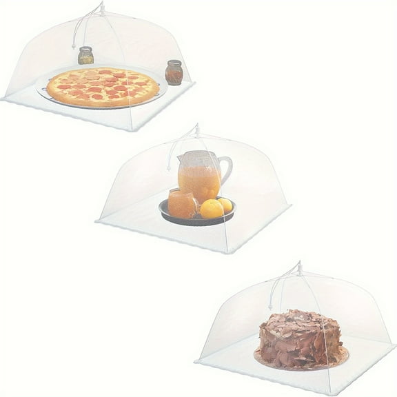 3 Packs Of Large And Tall Pop-Up Mesh Food Covers - Perfect For Outdoor Parties, Picnics, BBQs, And More!
