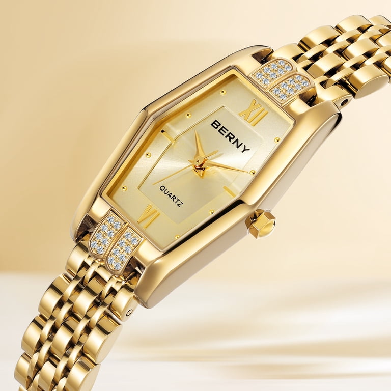 BERNY Gold Watches for Women, Dainty Luxury Diamond 