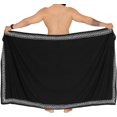 thumbnail image 5 of HAPPY BAY Men's Bath Trunk Casual Sarong Long Pareo Beach Wrap One Size Ebony, Plain Summer Vacation Aloha, 5 of 5
