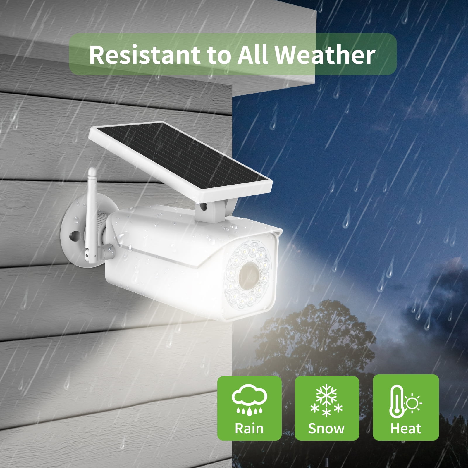 Hyper Tough Solar Motion Security Light, Simulated Camera, White, 120° Beam Angle, 800 Lumens