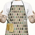 thumbnail image 2 of Beige Bigfoot and Pine Tree Pattern Apron-Garden Aprons for Women with Pockets-Cotton Linen Waterproof Kitchen Cooking Gardening Aprons Adjustable for Kitchen,Cooking,BBQ and Salon 33x27 Inch, 2 of 7
