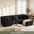 thumbnail image 3 of NEGYLIM 109" L-Shaped Boneless Modular Cloud Sectional Sofa with Movable Ottoman, Deep Seat, High-Resilience Foam, No Assembly Required, Teddy Fleece Upholstery, Black, 3 of 14