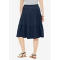 thumbnail image 2 of Woman Within Plus Size Elastic-Waist Knit Tiered Skirt, 2 of 4