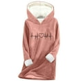 thumbnail image 2 of Byworldtasic Womens Hoodies Women's Plus Size Oversized Long Hoodie Solid Color Fleece-Lined Top Lounge Hoodie Sweatshirts, 2 of 3