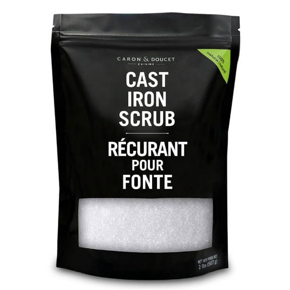 CARON & DOUCET - Cast Iron Cleaning & Restoring Scrub | 100% Natural | Best for Removing Rust Without Scratching & Care Before Cleaning, Washing & Seasoning (2 Pound)