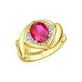 thumbnail image 1 of RYLOS Bagues pour Femmes Bague en Or Jaune 14K XOXO Câlins et Baisers Bague Pierre Précieuse 9x7 mm et Diamant Bijoux Rubis de Juillet pour Femmes Taille 10, 1 of 7