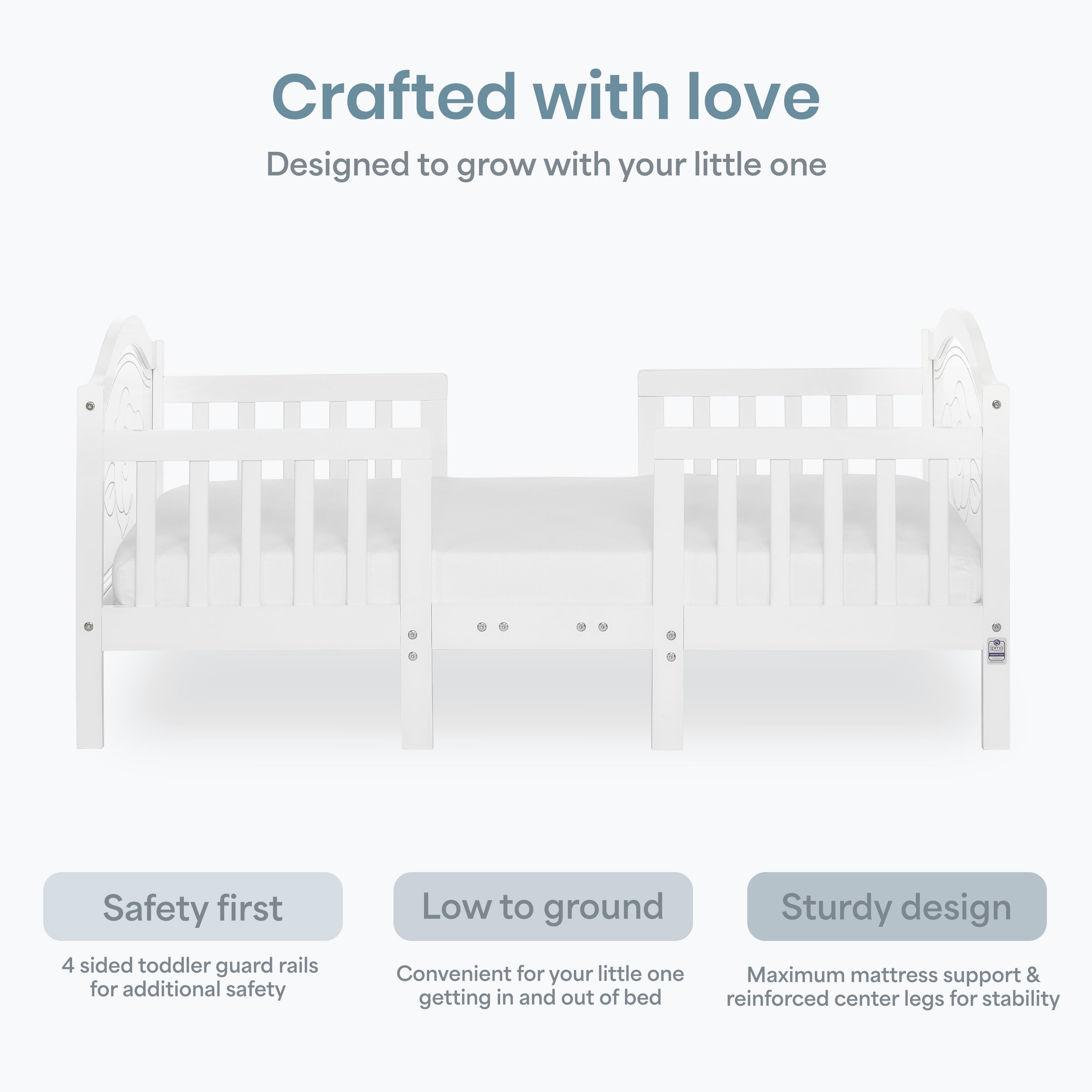 Dream On Me Rosie Toddler Bed in White
