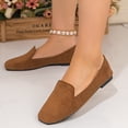 thumbnail image 4 of Rokment Women's Dress Shoes for Ladies 2026 Spring Fall Fashion Casual Suede Solid Color Square Toe Low Heel Ballet Flat Formal Business Work Dressy Loafers Walking Shoes Brown Size 8.5, 4 of 7