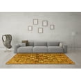 thumbnail image 3 of Ahgly Company Machine Washable Indoor Square Persian Yellow Traditional Area Rugs, 5' Square, 3 of 4