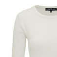 thumbnail image 2 of YEMAK Women's 3/4 Sleeve Crewneck Lightweight Basic Casual knit Pullover Sweater MK3636-IVR-M, 2 of 10