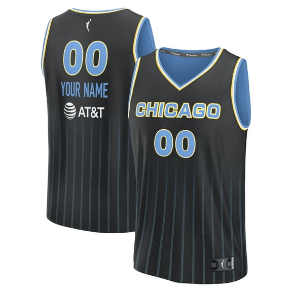 Unisex Fanatics  Black Chicago Sky Explorer Edition Fast Break Replica Custom Jersey