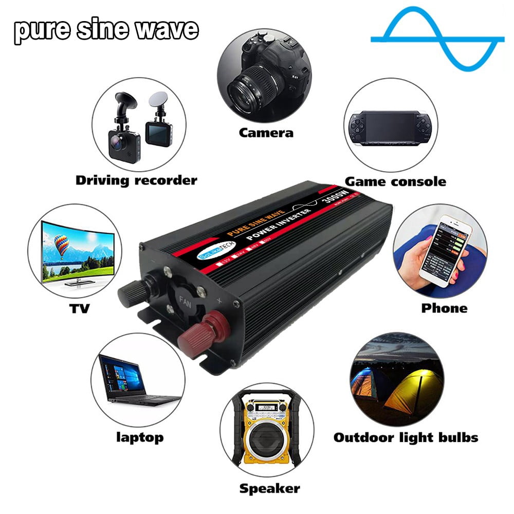 CHENGSI 3000 Watt Pure Sine Wave Power Inverter 12V DC to 220V Converter for Home, RV and Off-Grid Solar Systems