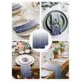 thumbnail image 3 of Blue Floral Cloth Napkins Set of 4 Reusable Dinner Napkins, Gradient Stripe Garden Plant Branch Texture Cocktail Napkin Washable Table Napkins for Wedding/Holiday Party/Baby Shower 20"x20", 3 of 7