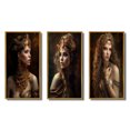 thumbnail image 2 of Designart "Vintage Sultry Secrets Sensuous Boho Beauty VII" Boho Woman Framed Wall Art Set Of 3 - Gold Woman Boho Frame Gallery Set For Office Decor, 2 of 6