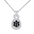 thumbnail image 1 of 1.0 Carat Natural Black Diamond Flower Design With Infinite Knot Style Pendant Necklace For Woman Crafted In 10k Rose White and Yellow Gold With 18 Gold Plated Over 925 Sterling Silver Box Chain, 1 of 4