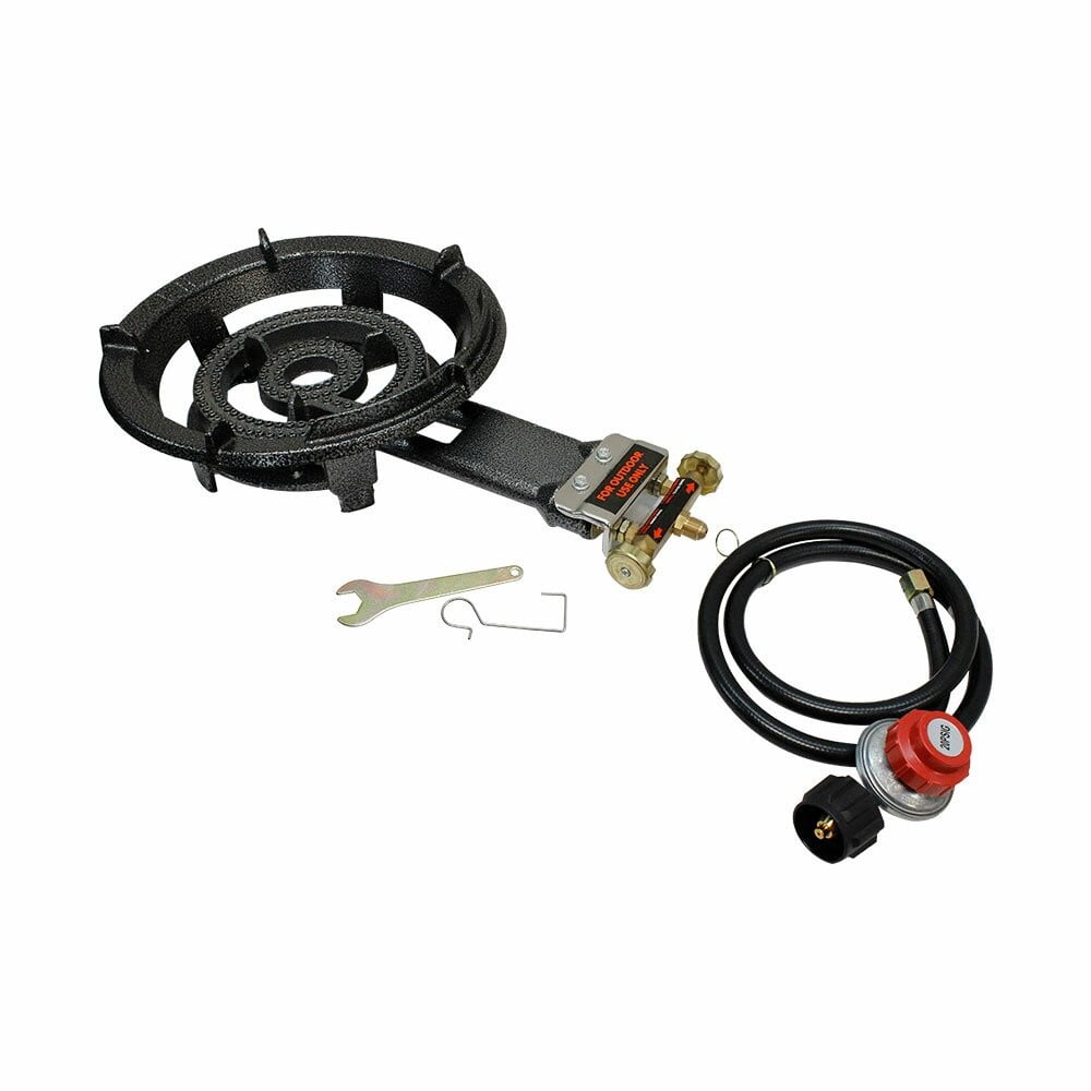 13" Diameter Outdoor Portable Propane Super Gas Stove Burner Heavy Cast Iron Camping Cookware