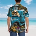 thumbnail image 4 of Fotbe Vintage Pickup Sunflower Dog Camisa Hawaiana para Hombre Unisex – Camisa Casual de Verano con Botones de Manga Corta de Algodón y Lino,Medium, 4 of 7