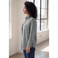 thumbnail image 3 of Roaman's Women's Plus Size Faux Suede Button-Front Shirt, 3 of 4
