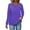 Purple, variant on WREESH Womens Fashion Tunic Top V Neck Print Pullover Regular Fit Button Long Sleeve Tops Christmas Pleated Top Coffee
