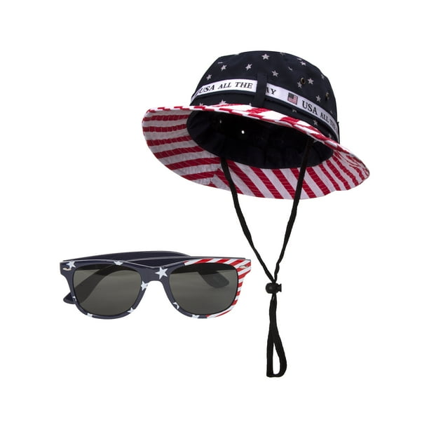 Gravity Threads USA Stars and Stripes Kit Bucket Hat + Sunglasses