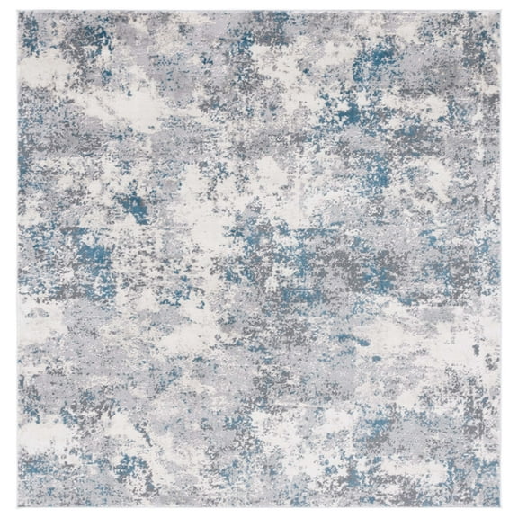 SAFAVIEH Lagoon Neasa Diamond Area Rug, Light Grey/Light Blue, 6'7" x 6'7" Square
